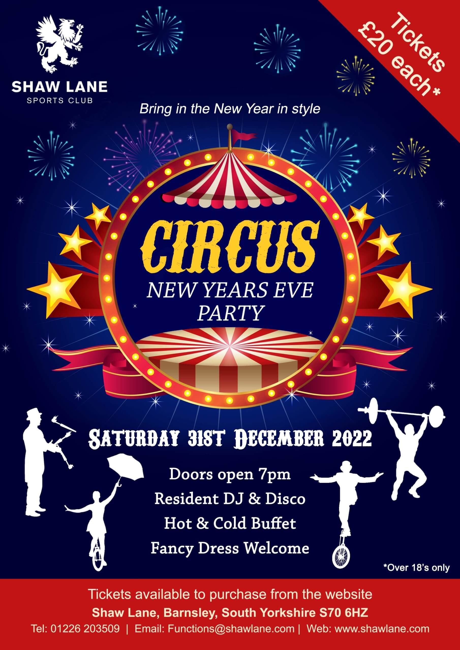 Circus New Years Eve Party 2022 Shaw Lane Barnsley