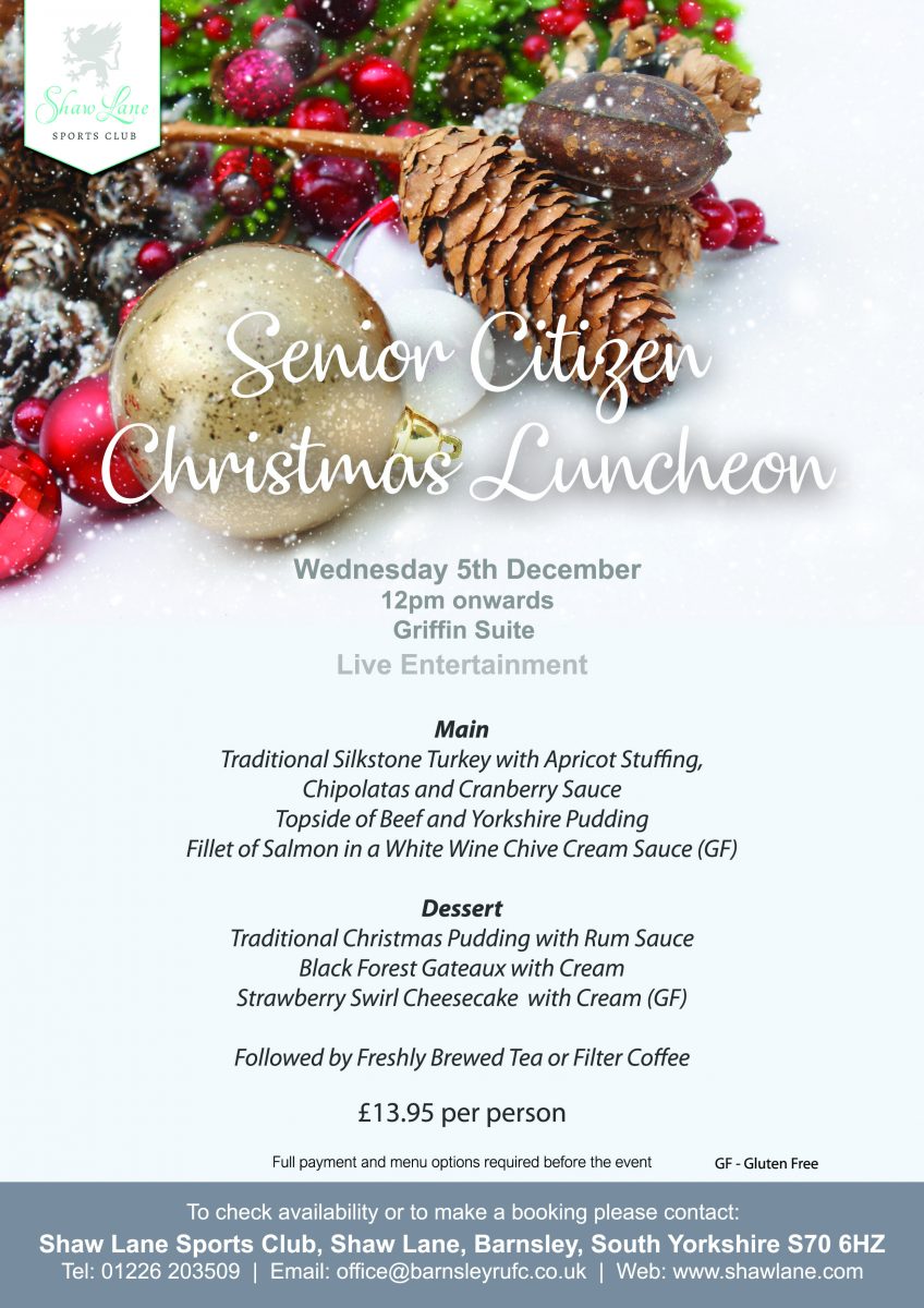 Senior Citizen Christmas Luncheon | Shaw Lane, Barnsley